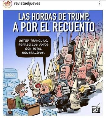 En medio del esperpento generalizado, Trump se resiste a irse de la Casa Blanca.