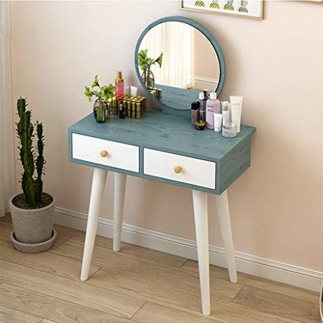 Tocador, el mejor para arreglarte Soul Case Tocador Moderno Taburete Tocador de tocador con Espejo Grande Cajón pequeño Delicado Patas de Mesa estables Habitación pequeña Escritorio de MDF