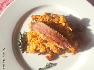 ARROZ CON SECRETO IBERICO Y MANZANA