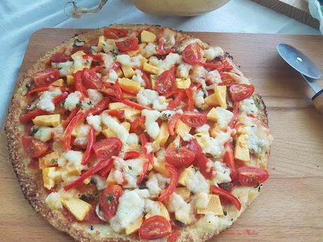 Pizza de calabaza con base de coliflor #lunessincarne