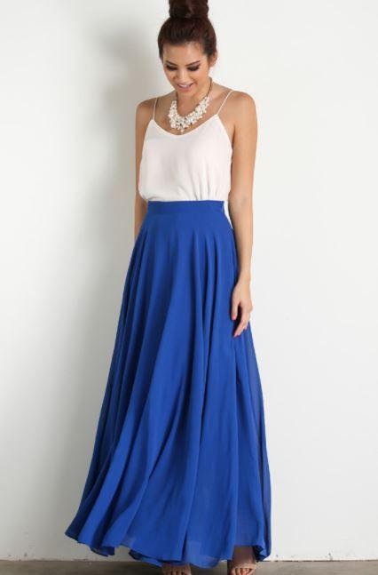 Falda Blanca Larga Combinar