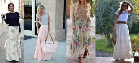 Falda Blanca Larga Combinar