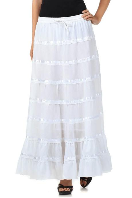 Falda Blanca Larga Combinar