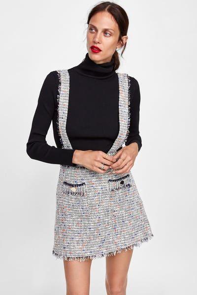 Falda Con Tirantes Mujer Zara