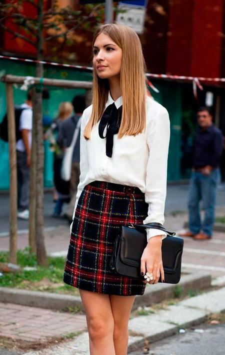 Combinar Falda Amarilla De Cuadros