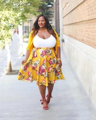 Combinar Falda Amarilla De Cuadros