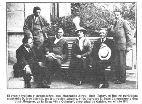 1911 Santander: Galdós, Estrañi y Margarita Xirgu en «San Quintín»