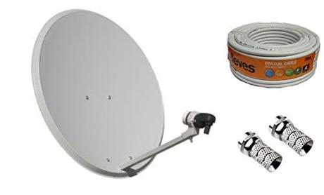 Kit Antena PARABOLICA 60cm Marca Tecatel + Rollo 20m TELEVES + LNB Illusion