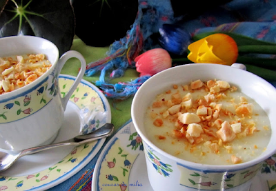 Flan libanés de coco y almendra con agua de azahar