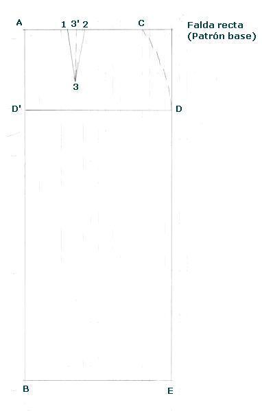 Patron Falda Recta Sin Pinzas