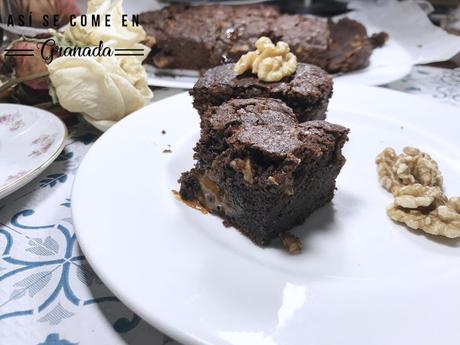 Brownie de chocolate y dulce de leche