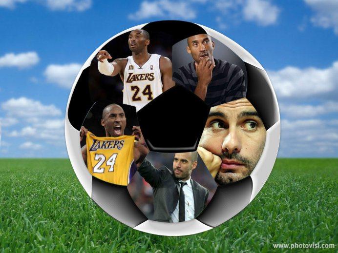 Kobe Bryant y Pep Guardiola, unidos por el fútbol.