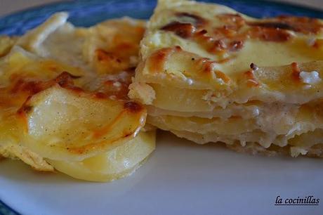 PATATAS GRATINADAS CON NATA Y QUESO