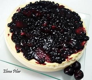 Tarta de Queso y gelatina de Limón con mermelada de Arándanos [y... ¡Mi Segundo Premio!]