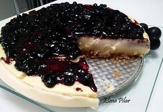 Tarta de Queso y gelatina de Limón con mermelada de Arándanos [y... ¡Mi Segundo Premio!]