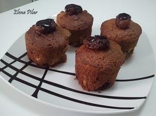 'Muffins' de Plátano y Chocolate fondant