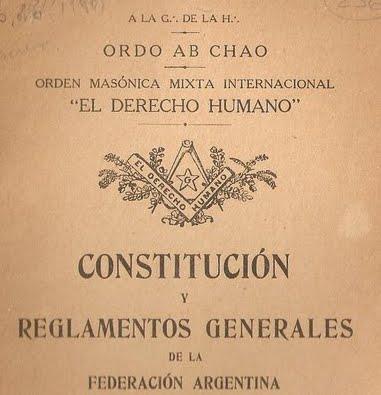 Papeles fundacionales de la Masonería Mixta en Europa y Argentina, 1893-1917: La OMMI Le Droit Humain - El Derecho Humano. 3ª parte