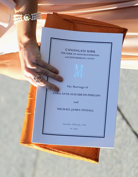 Katherine Kelly leaves Canongate Kirk on the afternoon of the wedding of Mike Tindall and Zara Philips on July 30, 2011 in Edinburgh, Scotland. The Queen's granddaughter Zara Phillips will marry England rugby player Mike Tindall today at Canongate Kirk. Many royals are expected to attend including the Duke and Duchess of Cambridge.