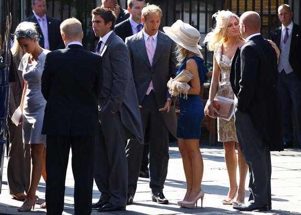 Guests depart from the Royal wedding of Zara Phillips and Mike Tindall at Canongate Kirk on July 30, 2011 in Edinburgh, Scotland. The Queen's granddaughter Zara Phillips will marry England rugby player Mike Tindall today at Canongate Kirk. Many royals are expected to attend including the Duke and Duchess of Cambridge.