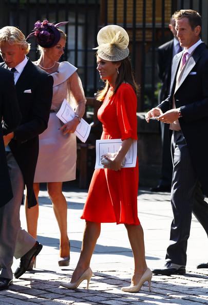Natalie Pinkham departs from the Royal wedding of Zara Phillips and Mike Tindall at Canongate Kirk on July 30, 2011 in Edinburgh, Scotland. The Queen's granddaughter Zara Phillips will marry England rugby player Mike Tindall today at Canongate Kirk. Many royals are expected to attend including the Duke and Duchess of Cambridge.