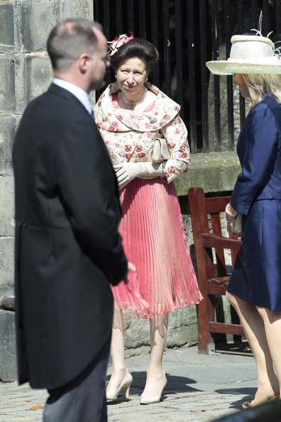 Princess Anne and husband Commander Tim Laurence arrive at Edinburgh's historic Canongate Kirk for the wedding of her daughter Zara Phillips and Mike Tindall.