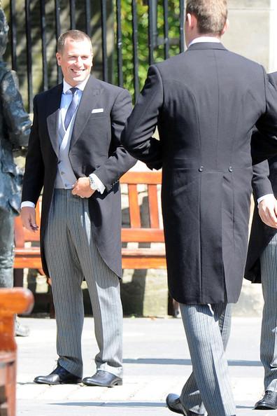 Peter Phillips arrives at Edinburgh's historic Canongate Kirk for the wedding of his sister Zara Phillips and Mike Tindall.