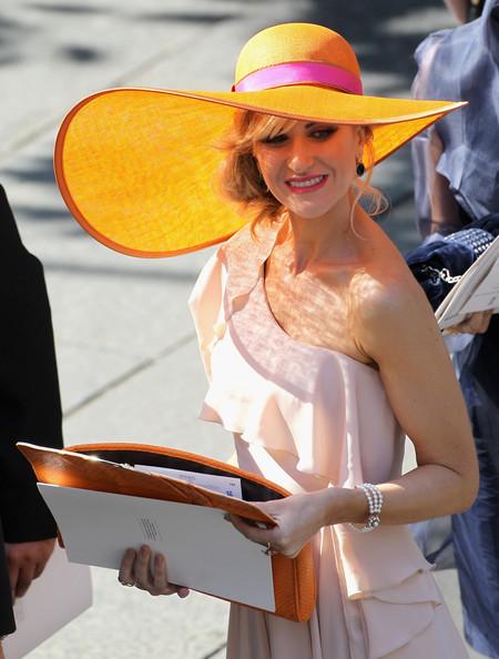 Katherine Kelly leaves Canongate Kirk on the afternoon of the wedding of Mike Tindall and Zara Philips on July 30, 2011 in Edinburgh, Scotland. The Queen's granddaughter Zara Phillips will marry England rugby player Mike Tindall today at Canongate Kirk. Many royals are expected to attend including the Duke and Duchess of Cambridge.