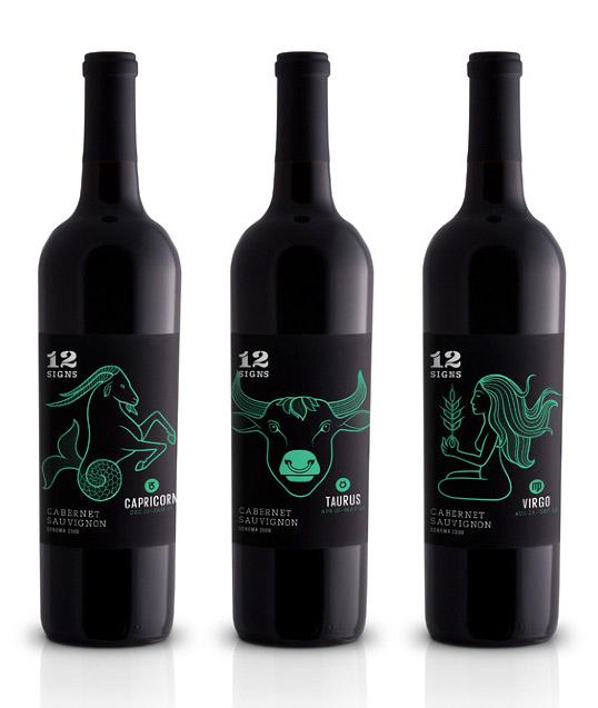 Packaging de vino basado en los 12 signos del zodiaco