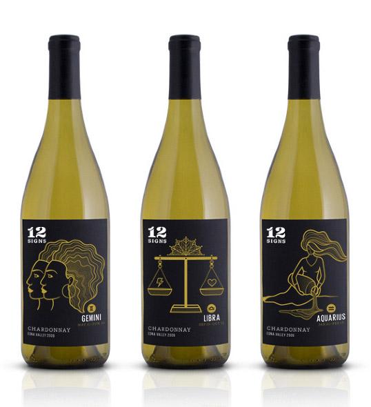 Packaging de vino basado en los 12 signos del zodiaco