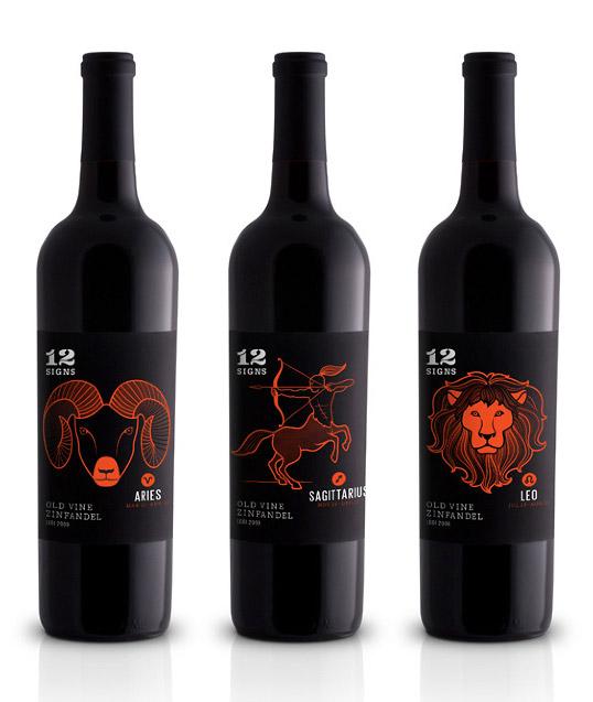 Packaging de vino basado en los 12 signos del zodiaco