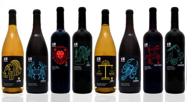 Packaging de vino basado en los 12 signos del zodiaco