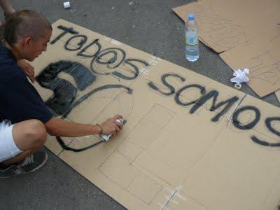 Manifestación en Barcelona contra las cargas en Madrid