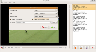 LongoMatch es una aplicación libre para el análisis de video deportivo.