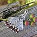 garnet, pewter, fine and sterling silver earrings