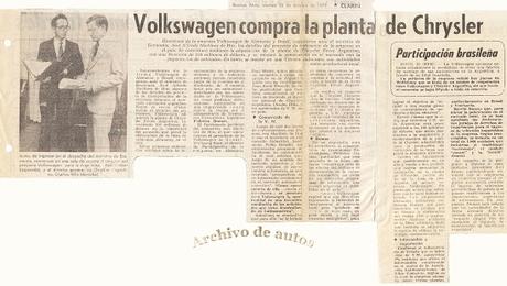 La compra de Chrysler Fevre Argentina por parte de Volkswagenwerk