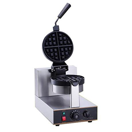 JDKC- Gofreras Acero Inoxidable Rotación de 180 ° Máquina para Hacer Gofres Eléctrica Temporizador de 0-5 Minutos 50-250 ° C de Calor con Control de Temperatura Sandwicheras