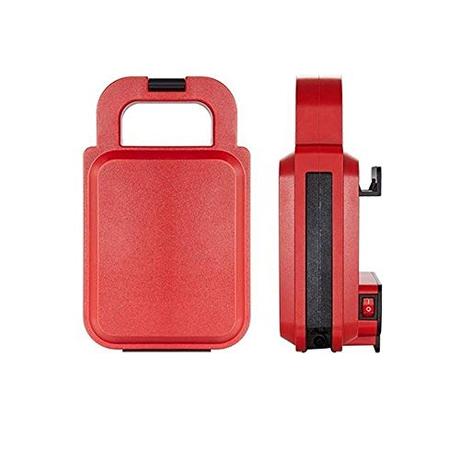 SHBV Tostadora para sándwiches de 600 W, Antiadherente y fácil de Limpiar, gofrera de Burbujas con luz indicadora y 6 Utensilios para Hornear Rojo (Color: A)
