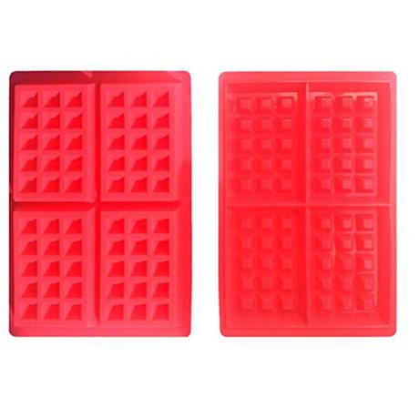 Seguridad 4-cavity molde gofres para tarta Chocolate sart¨¦n de silicona molde Herramientas de Cocina
