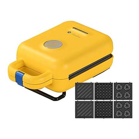 JDKC- Gofreras 3 en 1 Fabricante de Gofres Tostadora Panini Sandwich Donut Maker Placas Removibles de Relleno Profundo Antiadherente y de Fácil Limpieza Sandwicheras