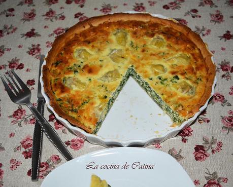 Quiche de espinacas y alcachofas