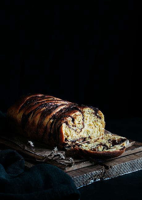 Babka de calabaza, especias y chocolate