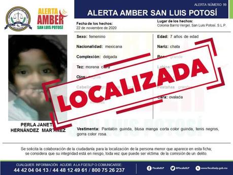 Alerta Amber: Perla de 7 años se extravió en el Barrio Vergel