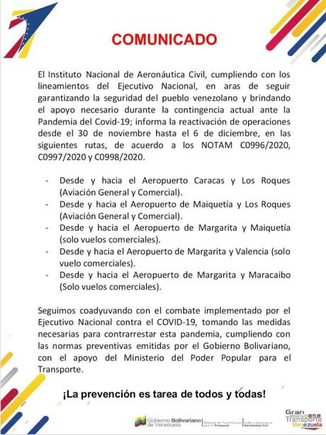 Inac oficializó la reanudación de vuelos nacionales a Margarita