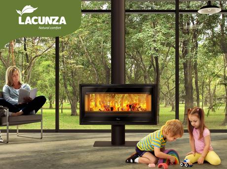 VERONA de LACUNZA, la nueva serie de estufas de leña de doble cara
