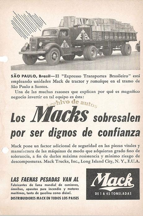 Mack del año 1942 en una vieja publicidad