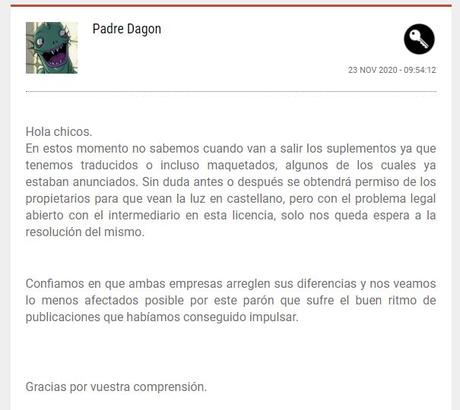 Sin traducciones en EDGE por los litigios contra WotC/Hasbro