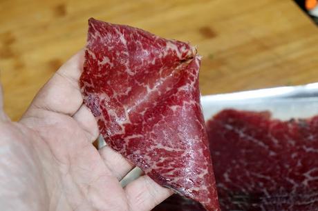 Sartenada de calabacín, trigueros y cecina de León IGP premium, cena resuelta