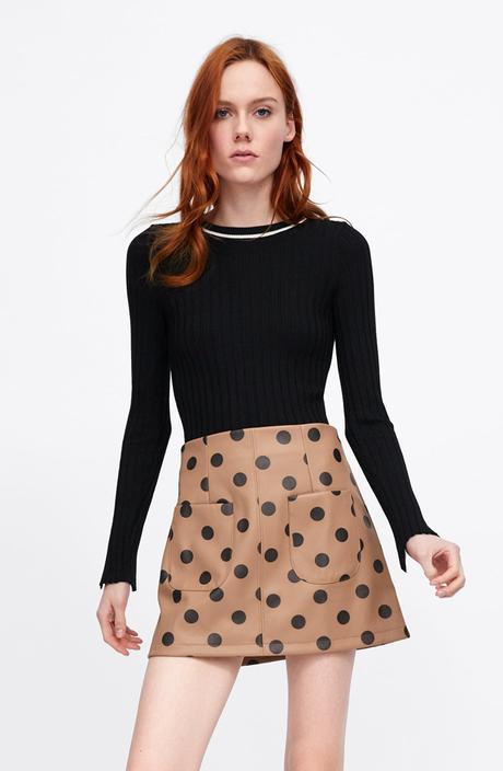 Falda Azul Lunares Zara