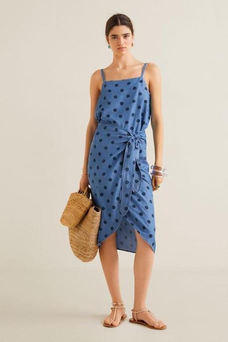 Falda Azul Lunares Zara