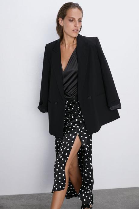 Falda Azul Lunares Zara